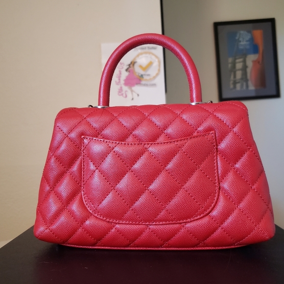 Chanel coco handle red caviar ruthenium hardware mini bag - Picture 13 of 14